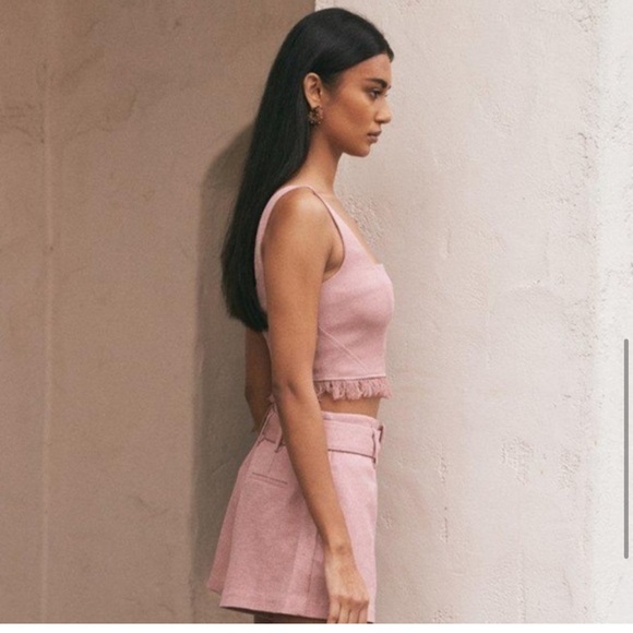 Cult Gaia Women's Nixie Fringed Woven Crop Top & Shorts - Picture 5 of 8